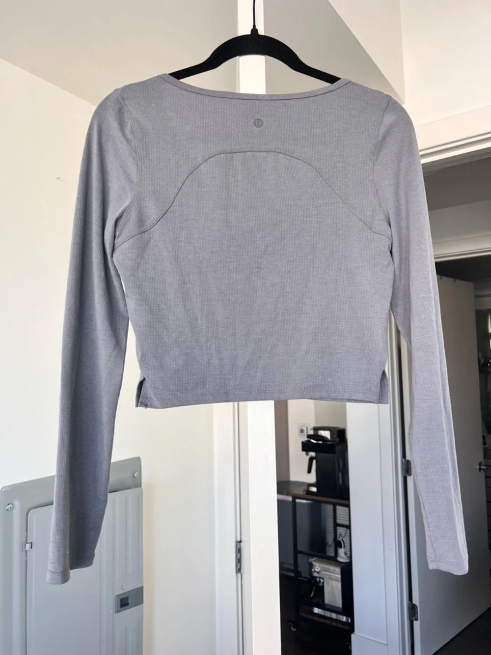 Lululemon Cropped Henley Long Sleeve Ribbed Top- Size M/8